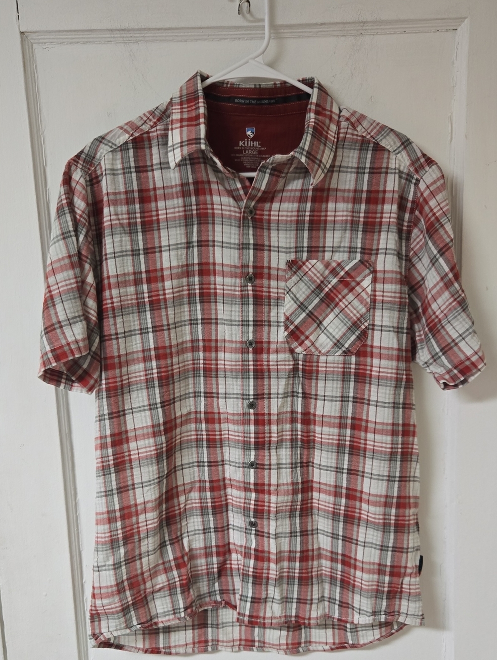 KÜHL Men's Tropik Short Sleeve Plaid Shirt Large 7174